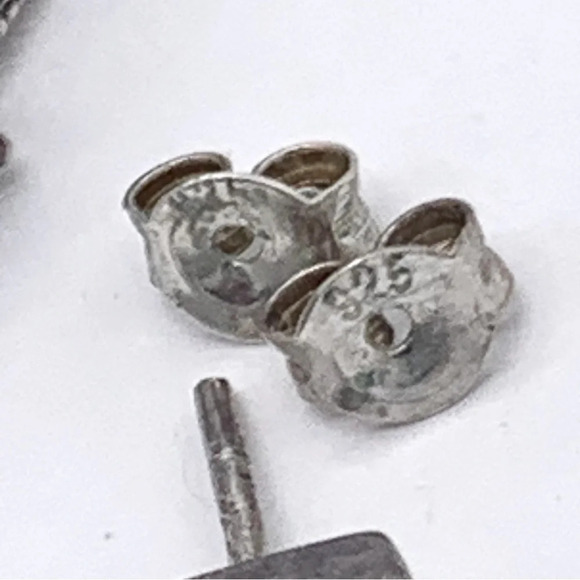 Sterling Silver Marcasite CZ Jeweled Drop Earrings - Picture 5 of 5